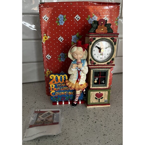 Mary Engelbreit 1999 Enesco Millenium Clock "2000 Years But Who's Counting" NEW - Picture 2 of 6